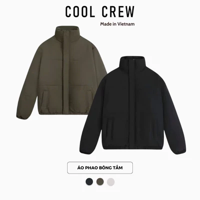 Áo Khoác Phao 𝐂𝐎𝐎𝐋𝐂𝐑𝐄𝐖 Form Boxy Bông Tấm Unisex Cao Cổ Phong Cách Hàn Quốc Menswear AKD050