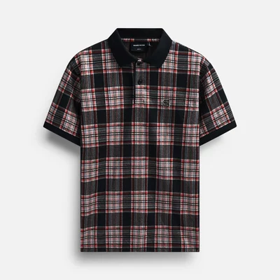Áo Polo Black Red Checked Mix , Chất Vải Cotton Dệt Blend Thoải Mái, PL0146, SOME HOW STORE