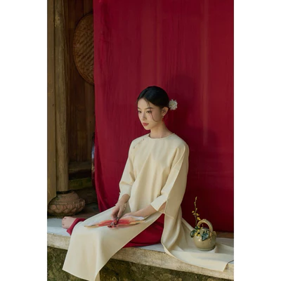 DOB - Áo dài linen Tết  - made by Dob