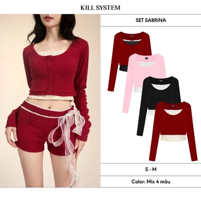 [ĐƯỢC TÁCH SET] Set Áo cardigan tay dài Sabrina phối áo dây kiểu Jinsee nữ - Killsystem