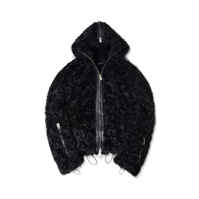 Áo Khoác Goldie "FAUX FUR MULTI ZIPPER" Màu Đen