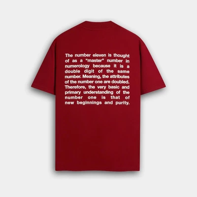 Eleven - Áo thun unisex nam nữ in lụa MEANS màu Đỏ Đô