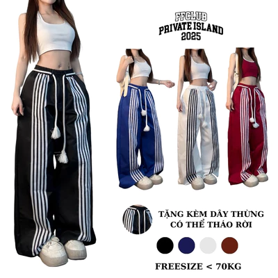QUẦN DÙ ỐNG RỘNG PENTALINE KÈM DÂY THỪNG FFCLUB MIX - UNISEX NAM NỮ