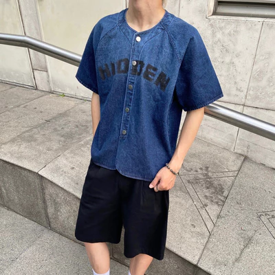 Áo sơ mi jean thể thao boxy Hidden.Essential Unisex Nam nữ
