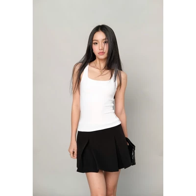 RUBIES Mix Top - Áo Thun Nữ  Dáng Ôm Sát Nách 3 Lỗ Cổ Vuông
