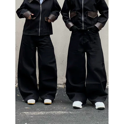 Quần Jean ống rộng form to WIDE LEG Pants THEBROTHERS màu đen