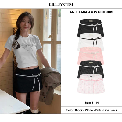 Chân váy cạp thấp AMee dây nơ Kill System