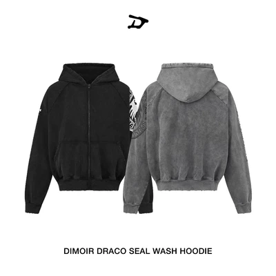Áo khoác DIMOIR DRACO SEAL màu wash ĐEN / màu wash XÁM