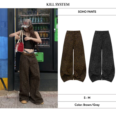 𝐊𝐈𝐋𝐋 𝐒𝐘𝐒𝐓𝐄𝐌 - Quần dài kaki ống rộng da beo SoHo