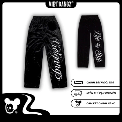 【Chính Hãng】Quần Dài Nhung Lụa Vietgangz "Black Velvet Pants" - Unisex Local Brand, Streetwear