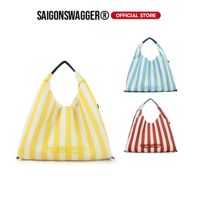 Túi Xách Hobo Canvas Kẻ Sọc SAIGONSWAGGER® STRIPE HOBO BAG Túi Đi Biển