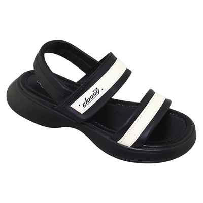Sandal đế bằng bé gái Bita's SENA.05 (Đen + Kem)
