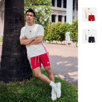 Set T-shirt Short Nam The Star Dualine, Chất Vải Áo Cotton, Quần Nỉ Thoải Mái, SB0052, SOME HOW STORE