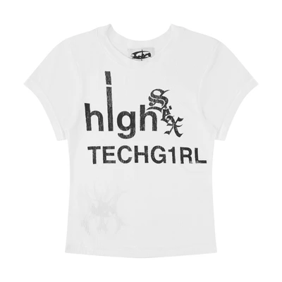 ÁO "BBY TECHG1RL" WHITE T-SHIRT