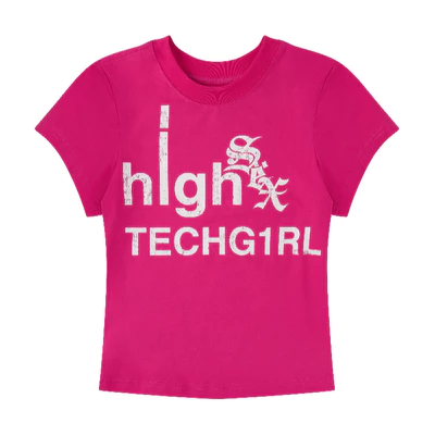 ÁO "BBY TECHG1RL" PINK T-SHIRT