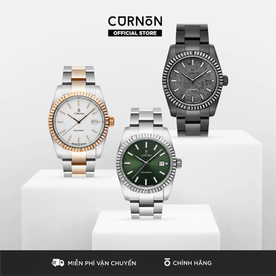 Đồng Hồ Nam Curnon Grandeur Collection – Mặt Kim Dạ Quang, Thiết Kế Sang Trọng, Dây Kim Loại Chính Hãng