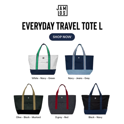 Jamlos Everyday Travel Tote - Túi tote du lịch vải canvas hành lý xách tay