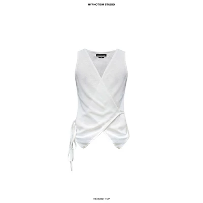 HYPNOTISM | "TIE WAIST TOP'' - Áo tà đắp thắt dây xuyên thấu nhẹ
