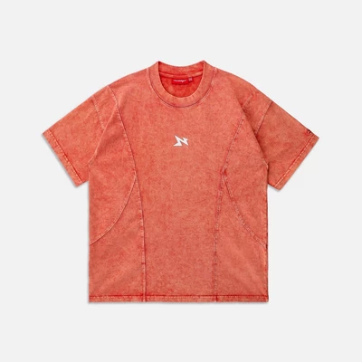 Áo thun NEEDS OF WISDOM Arcline Acid Washed Tee - Tangerine - Local Brand Chính Hãng