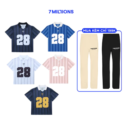 Combo Áo Jersey 28 Unisex Oversized & Quần Basic Pants Chất Liệu Kaki Oversized 7MILLIONS