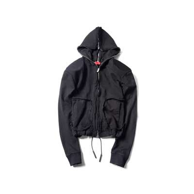 Áo hoodie kéo khóa "GOLDIE PANELED PADDED ZIPPED" màu đen