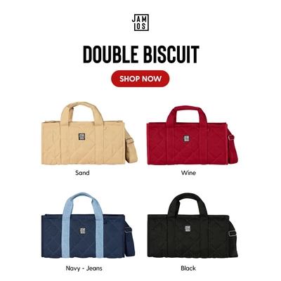 Double Biscuit - Túi chéo có quai xách vải chần canvas Jamlos dáng hộp chữ nhật tiện dụng