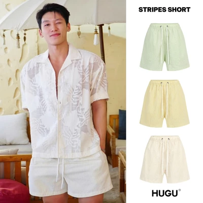 Quần đùi local brand HUGU - STRIPES SHORT - quần form ngắn, chất liệu cotton sọc nhăn