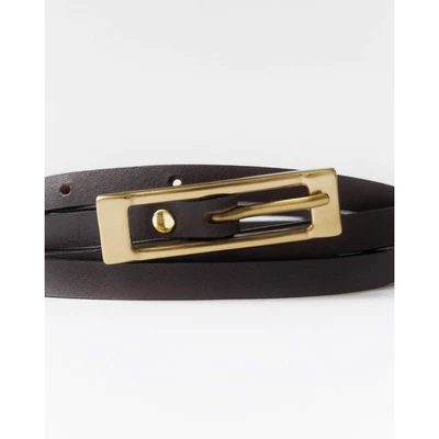 HYPNOTISM | “SEAM LEATHER BELT” - Thắt lưng da khoá vuông vàng