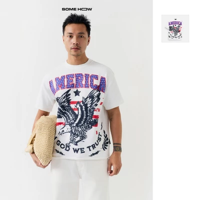 Áo Thun Nam Boxy 360GSM America Spirit Vintage Tank, Chất Vải Cotton Thoải Mái, AT0303, SOME HOW STORE