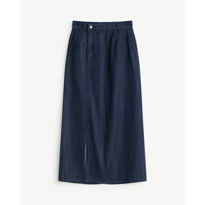 Chân Váy Denim Nữ Xẻ Lệch Form Straight - Routine 10S25DSKW004