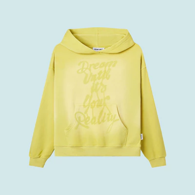 Local Brand Ree - Áo Hoodie Wash Form Boxy Dream Until It’s Your Reality Màu Vàng