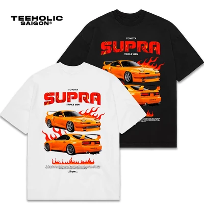 Áo Thun Nam Nữ TEEHOLIC Cotton Cao Cấp Xe Hơi Toyota Supra Phong Cách Retro - THSI112