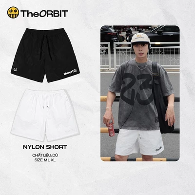 Quần Short Nam Nữ The ORBIT - OB Nylon Black/White - Quần short 2 lớp - Local Brand Chính Hãng