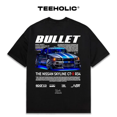 Áo Thun Nam Nữ TEEHOLIC Cotton Cao Cấp Xe Hơi Nissan Gt34 Bullet Phong Cách Retro Y2K - THSI20