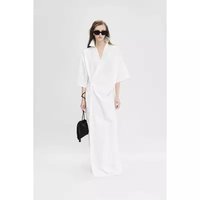 HIGHCHIC - UNSAID COLLECTION - ĐẦM DÀI TAY LỞ CỔ SƠ MI - SARA DRESS