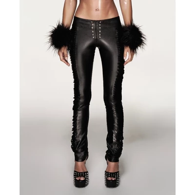 QUẦN “Sculpted Leather Ruched Pants”