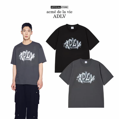 Áo Thun ADLV Universe Logo dáng oversized màu đen/than chì - Hàng chính hãng