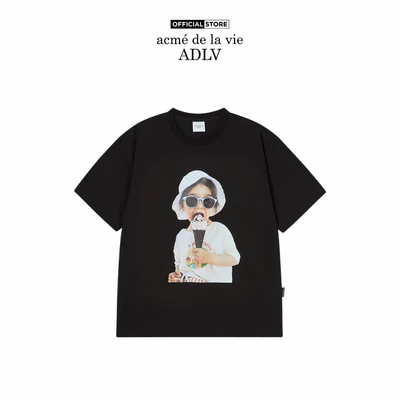 Áo Thun ADLV Baby Face Icecream Girl Sleeve Đen (Overseas & Domestic Exclusive) - Hàng chính hãng