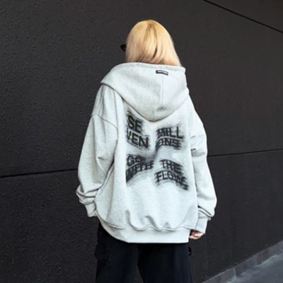 Áo Khoác Hoodie Zip Multiline Vải Nỉ Chân Cua Oversized 7MILLIONS (Xám & Đen)