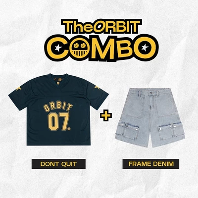 COMBO Áo Jersey DON'T QUIT NUMBER 07 +   FRAME DENIM SHORT - Local Brand Chính Hãng
