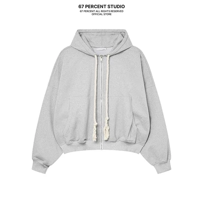 Áo Khoác Nỉ Hoodie Cotton Phối Dây Cách Điệu 67PERCENT / 67% - ZIP UP HOODIE LARGE FIT