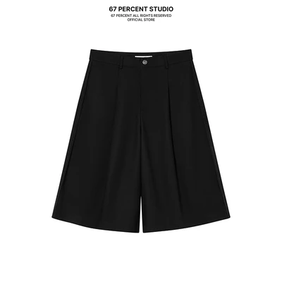 Quần Shorts Chất Liệu Linen Màu Đen Trắng 67PERCENT / 67% Unisex - BERMUDA SHORT LINEN