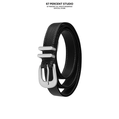 Dây Thắt Lưng Chất Liệu Da Thật Đầu Khoá Kim Loại Cao Cấp 67PERCENT / 67% JADE BELT