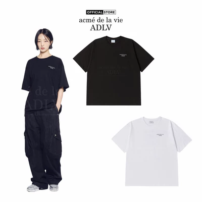 Áo Thun ADLV Ribbon Basic Logo Dáng Oversized Màu Đen/Trắng - Hàng chính hãng