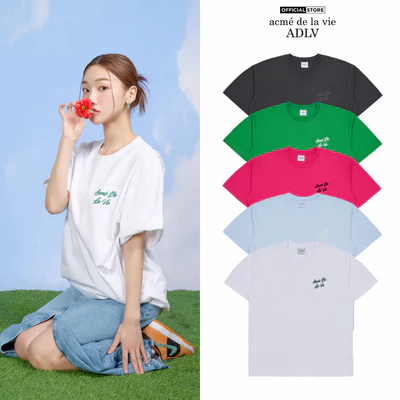 Áo thun ADLV SCRIPT LOGO dáng oversized nhiều màu - Hàng chính hãng