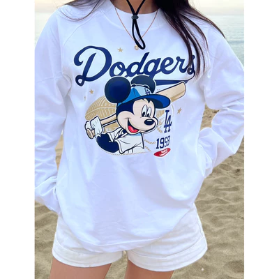 TheGlam CHÍNH HÃNG - Áo Thun Tay Dài Trắng CHUỘT "MICKEY" Raglan UNISEX - Áo thun Nam Nữ - TS05-16