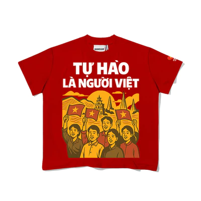 Áo thun TỰ HÀO VIỆT NAM - HIGHCLUB cổ tròn form oversize 3 màu TRẮNG/ ĐEN/ ĐỎ - Unisex