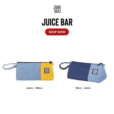 Juice Bar - Bóp tam giác vải canvas Jamlos để bút viết, mỹ phẩm, trang điểm