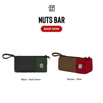 Nuts Bar - Bóp vuông vải canvas Jamlos để bút viết, mỹ phẩm, trang điểm