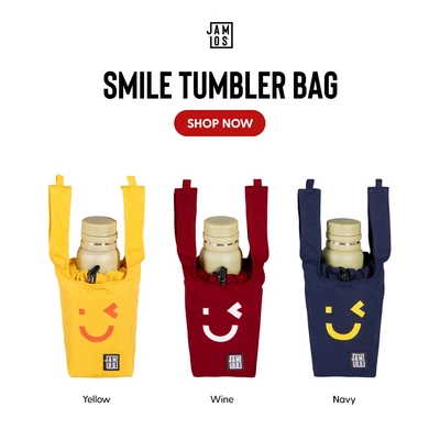 Smile Tumbler - Túi xách đựng bình ly nước vải canvas Jamlos